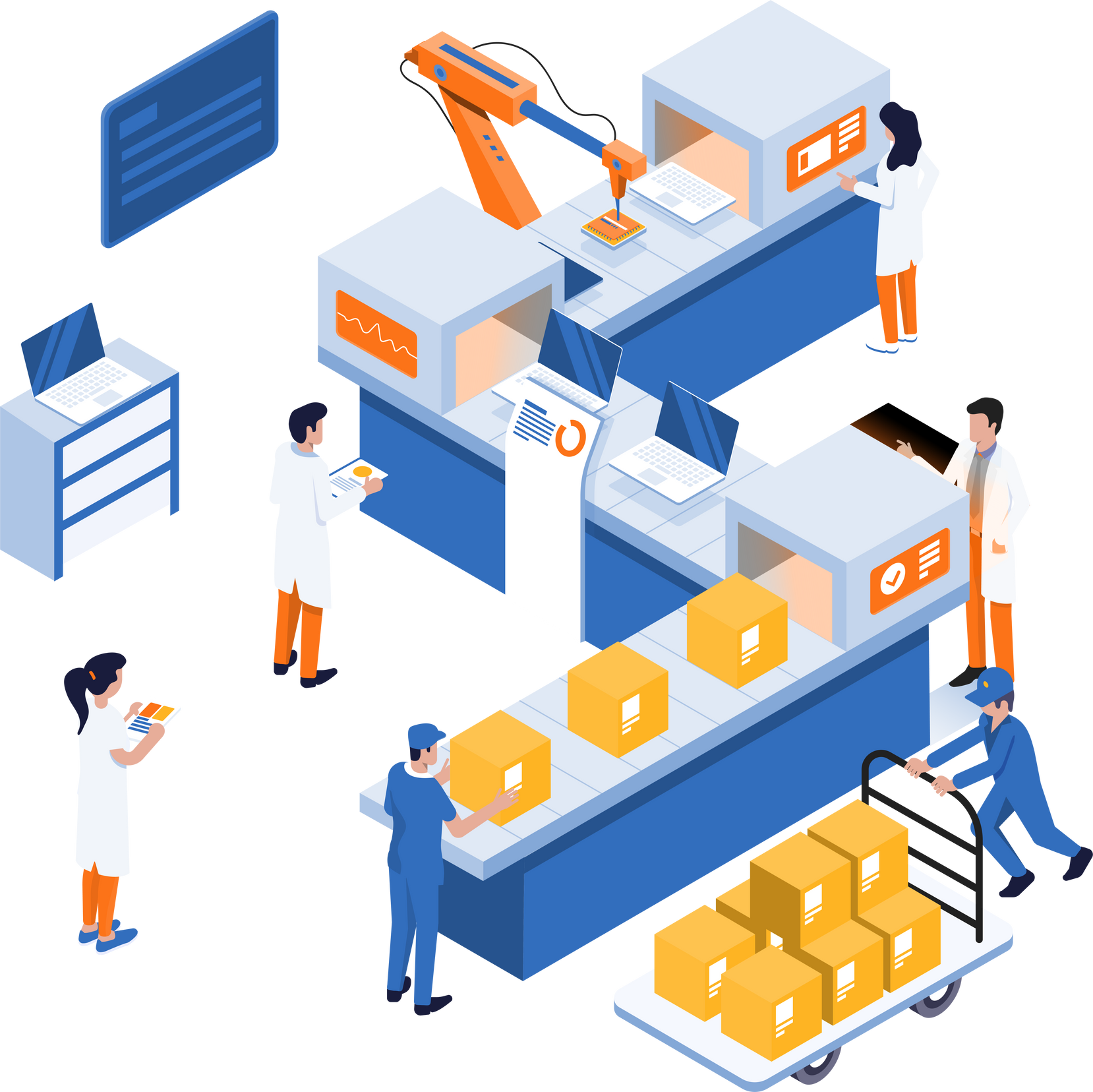 Automated Industry Isometric Business Illustration Concept